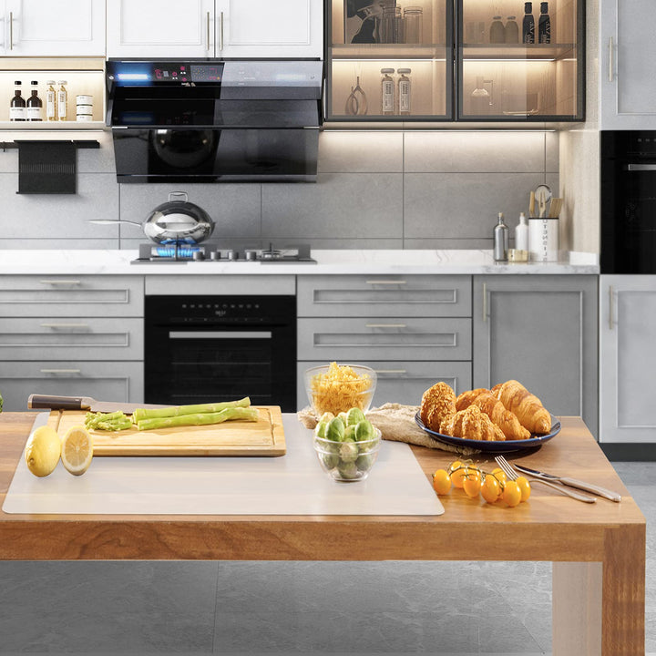 25.6x17.7 Inches Silicone Mats for Kitchen Counter, 2MM Thick Extra Large Heat Resistant Bar Mats for Countertop Silicone Mat for Air Fryer, Crafts, Work, Glass Top Stove, Translucent