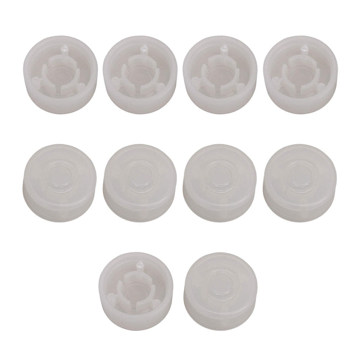 Plastic Guitar Stomp Knob Pedal Knobs Cap Transparent White Pack of 10