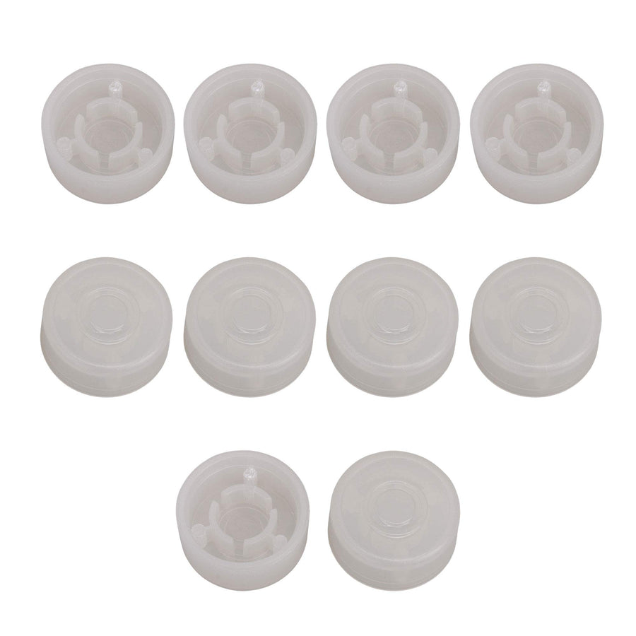 Plastic Guitar Stomp Knob Pedal Knobs Cap Transparent White Pack of 10