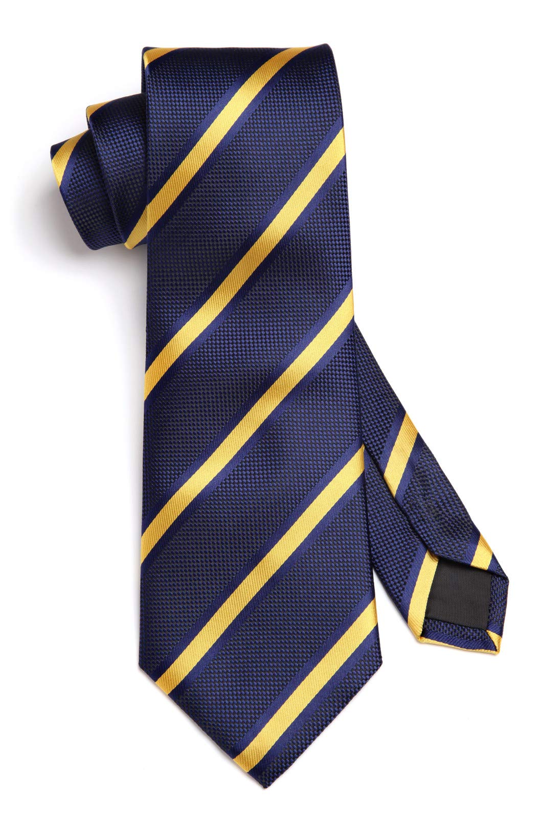 HISDERN Striped Wedding Tie Handkerchief Woven Classic 