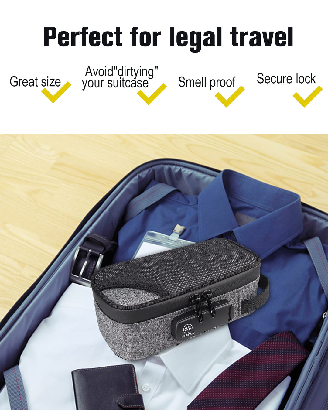 FIREDOG Smell Proof Case with Lock, Odor Proof Bag Cont