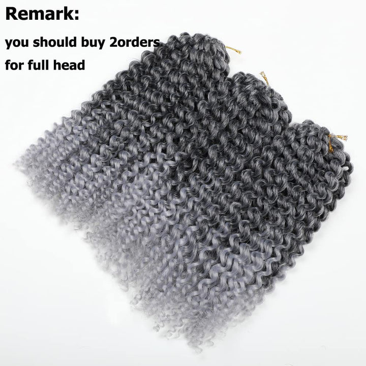 Kinky Curl Short Hair style 8Inch Afro Kinky Twist Hair Sharopul 3little pcs/pack Soft Synthetic Crochet Braiding Hair Extention (1B/GREY)