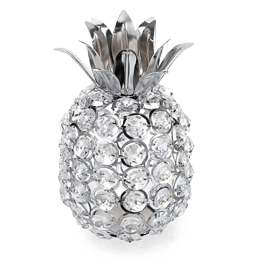 Sparkly Crystal Beads Pineapple Ornament Handmade Decorative Pineapple Nordic Artificial Fruit Figurine Statue Table Centerpiece Decor for Home Wedding Party Festival