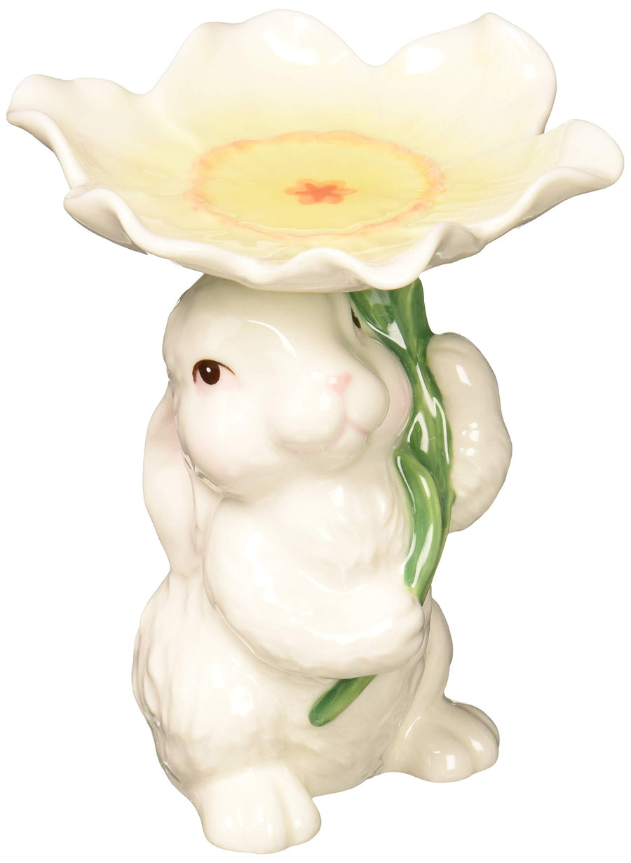 10590 Fine Porcelain Bunny Candy/Candle Holder, 3-3/4-Inch,White