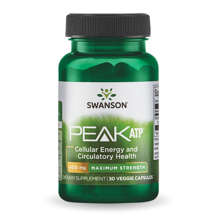 Maximum Strength Peak ATP-Natural Supplement Promoting Cellular Energy Support-Supports Physical Performance and Promotes Healthy Blood Flow Support-(30 Veggie Capsules, 400mg Each) 1 Pack