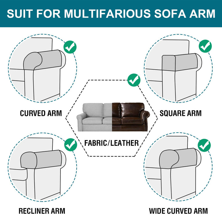 Turquoize Stretch Armrest Covers for Chairs and Sofas C