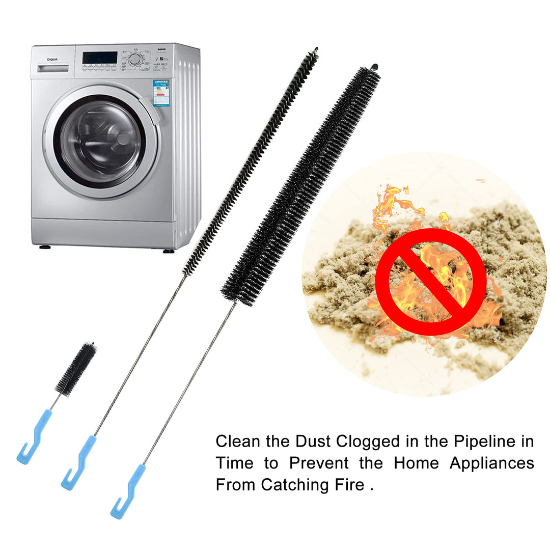IZSOHHOME Dryer Lint Cleaner Kit, 3Pcs Nylon Bristle Br