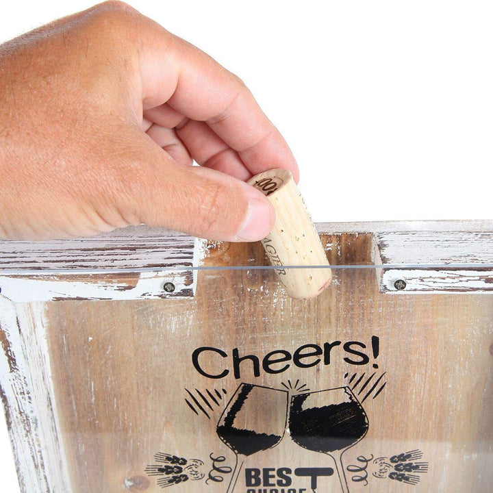 Lily&#39;s Home Wine Funny Wine Cork Holder, Shadow Box Makes The Ideal Gift for The Happy and Hydrated Wine Lover, Wood and Glass