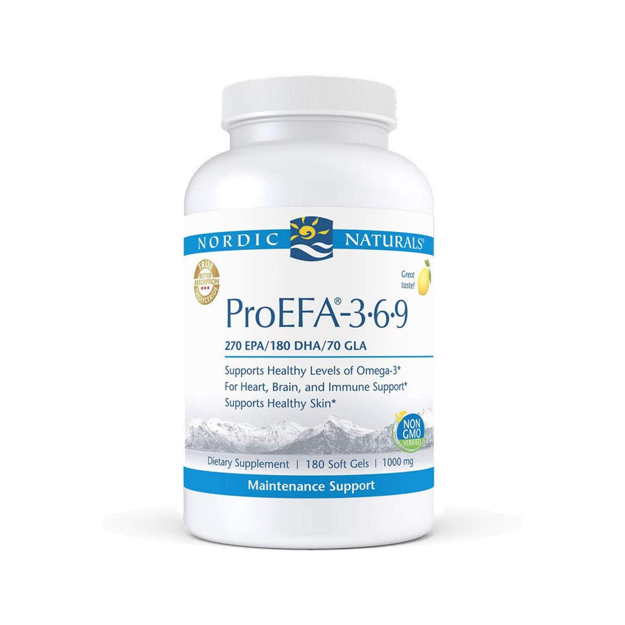 ProEFA 3-6-9, Lemon Flavor - 180 Soft Gels - 565 mg Omega-3 - EPA & DHA with Added GLA - Healthy Skin, Cognition, & Positive Mood - Non-GMO - 90 Servings