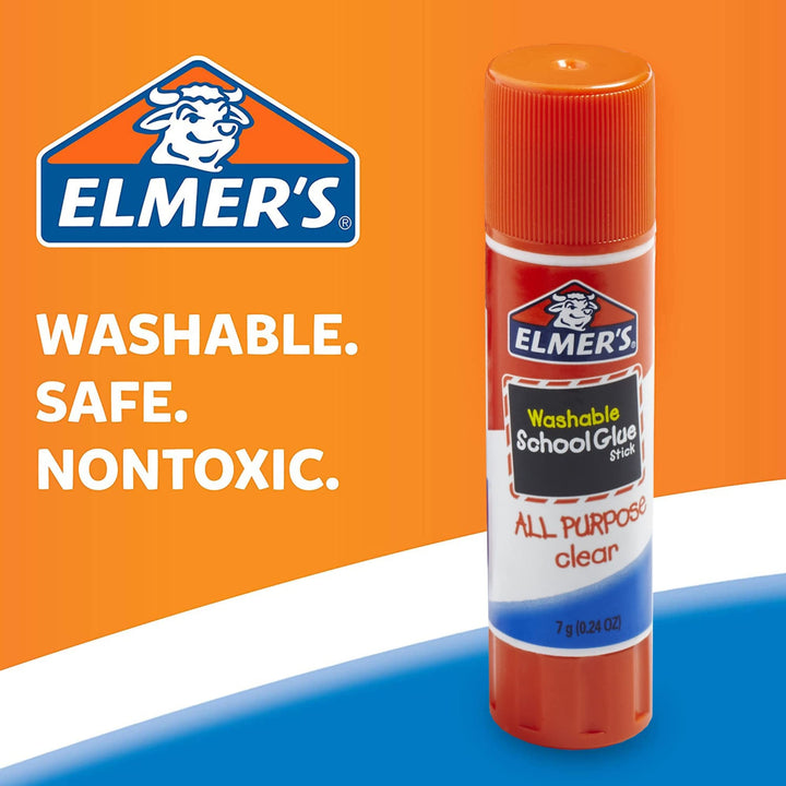 Elmer&#39;s All Purpose School Glue Sticks, Clear, Washable, 4 Pack, 0.24-ounce sticks