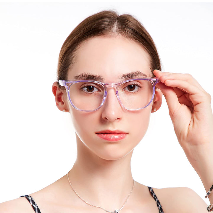 Safety Glasses, Safety Goggles Eye Protection With Anti-Fog And Anti-Blue Light Lenses For Women Nurse (Light Purple Blue&amp;Clear Lens)