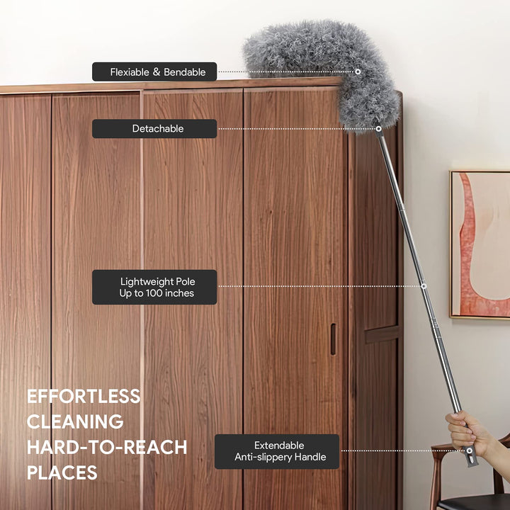 DELUX Microfiber Feather Duster, 4 PCS Reusable Bendabl