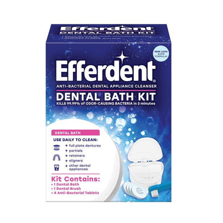Efferdent Retainer &amp; Denture Cleaner Tablets and Dental Bath, 4 Tablets