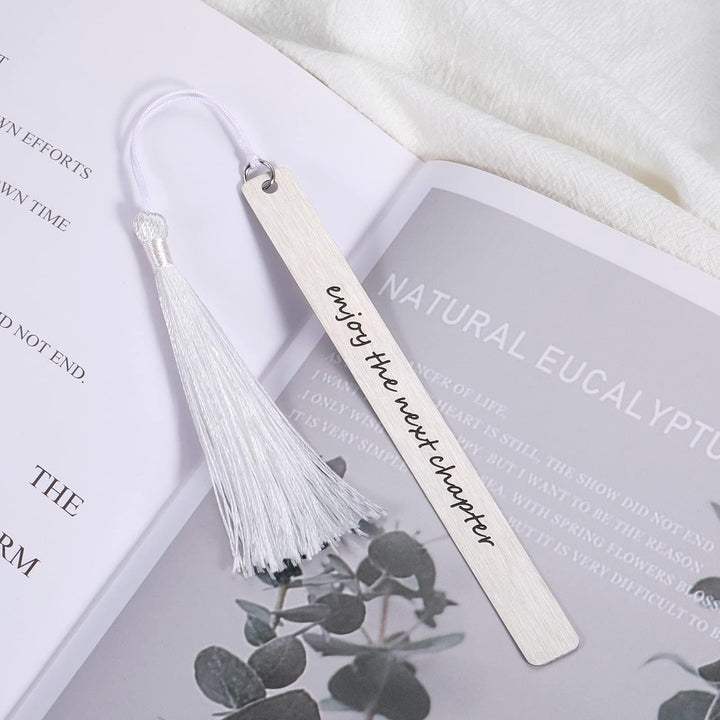 Retirement Gift for Woman Men Senior Night Graduation Gift for Students Enjoy The Next Chapter Bookmarks for Reading Women Inspirational Bookmarks with Tassel for Book Lover Christma Stocking Stuffers