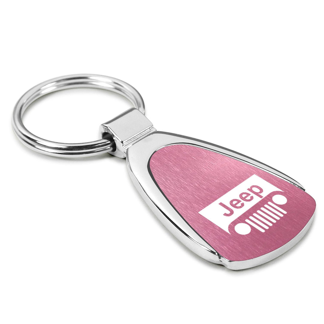 Jeep Grille Keychain and Keyring Pink Teardrop