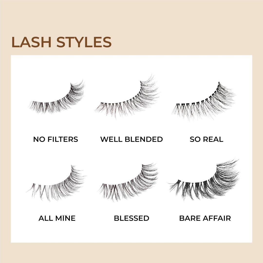 MLBB My Lash But Better Everyday Wearable Volume False Eyelashes with Superfine Band Technology, Easy To Apply, Reusable, Cruelty-Free, Contact Lens Friendly, Style All Mine, 1 Pair