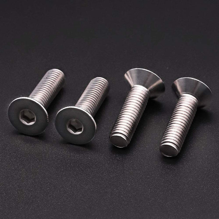 #8-32 x 1/2 inch Flat Head Socket Cap Screws 50 PCS, Countersunk Head, Allen Hex Drive, 304 Stainless Steel 18-8, Full Machine Thread, Bright Finish