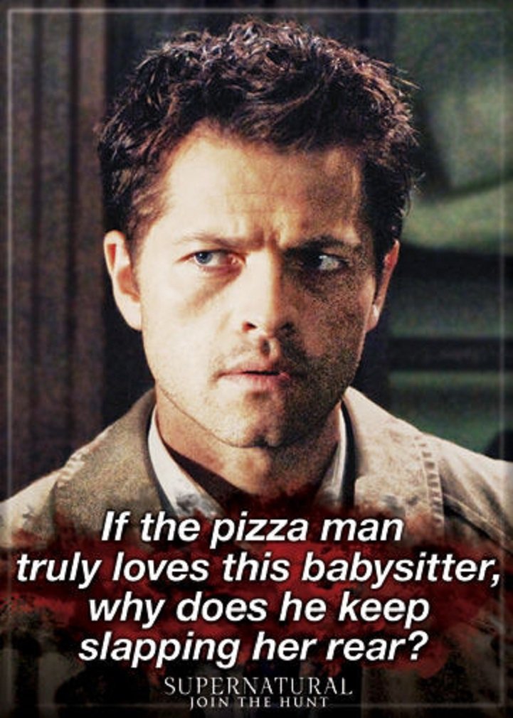 Supernatural Magnet - Castiel Pizza 2.5 x 3.5 Magnet for Refrigerators, Whiteboards &amp; Locker Decorations…
