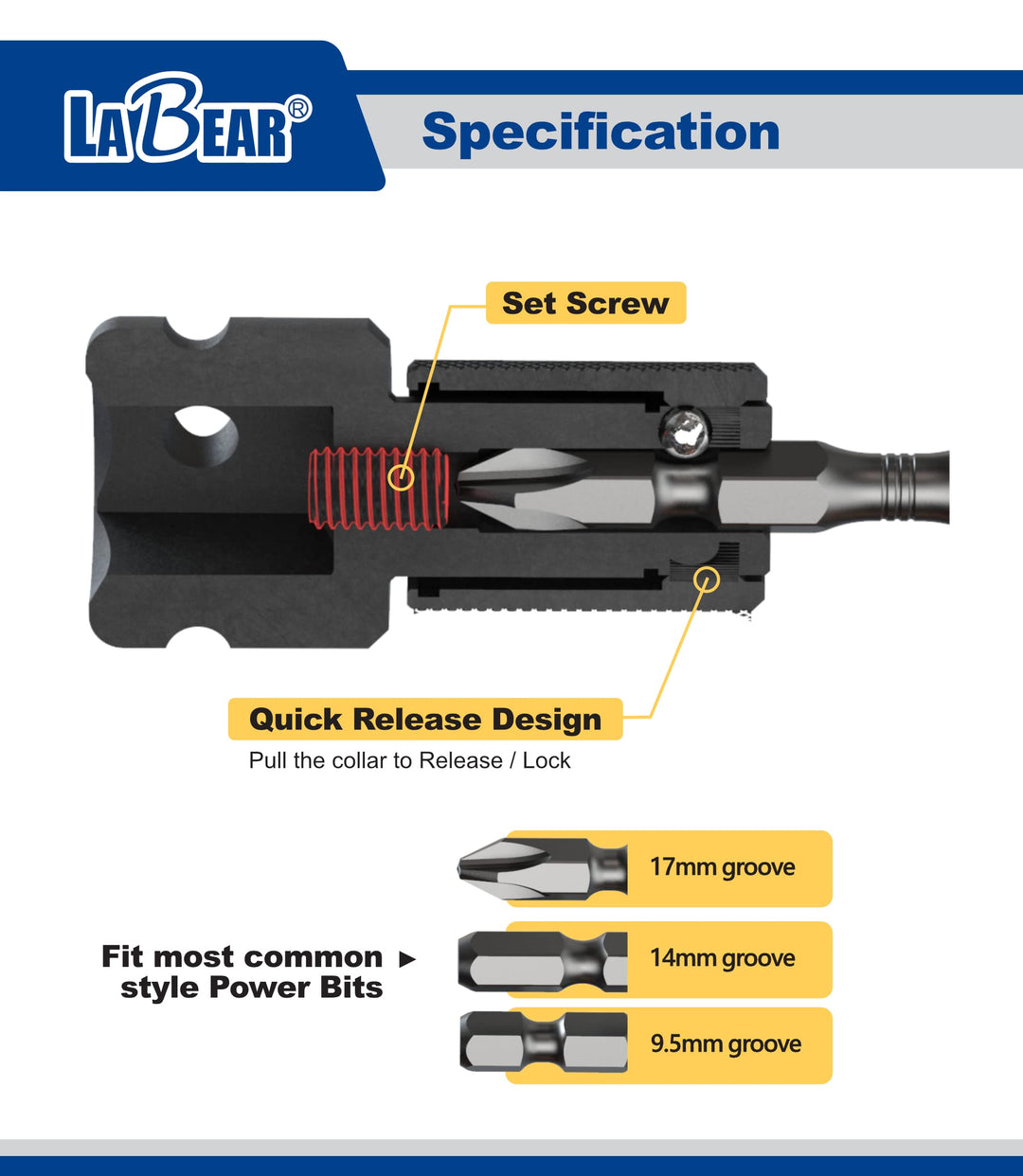 TOOL Impact Wrench Adapter, 3/8 Drive Female to 1/4 Hex Converter, Quick Release, Quick Change Chuck, Square to Hex Bit Adapter, Impact Drill Adapter, Cr-Mo Steel Ratchet Wrenches Drivers