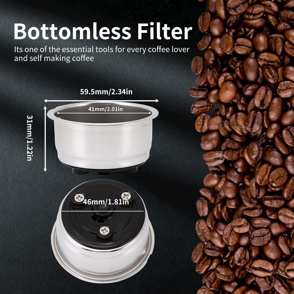 Coffee Filter Basket, Detachable Coffee Filter Cups, Stainless Steel Coffee Machine Filter Accessory for Home Office(2)
