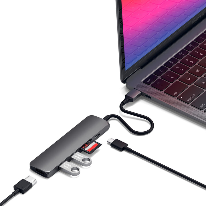 Satechi USB C Hub Multiport Adapter Slim V2, USB C Dock