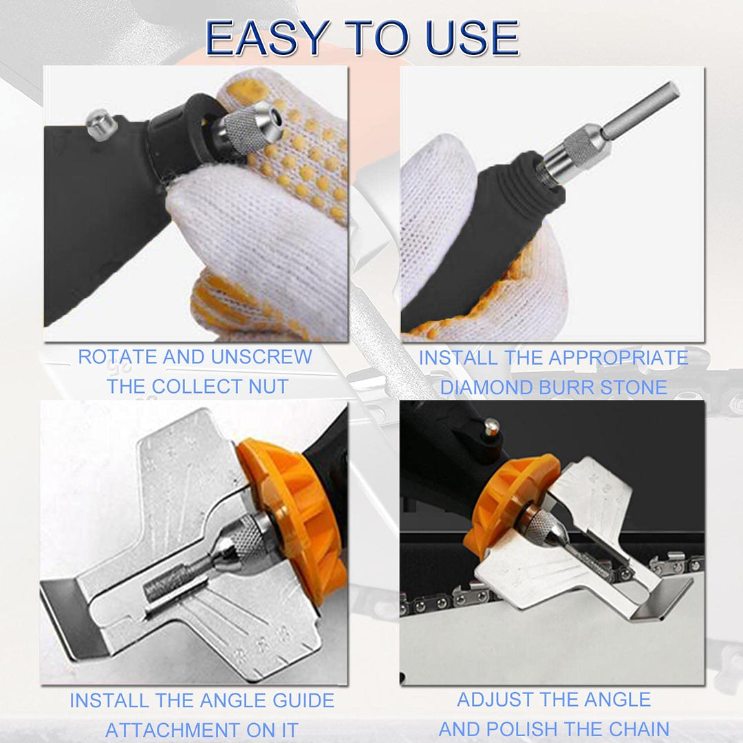 JONMON Chainsaw Sharpening Attachment Kit - 8Pcs Chain 
