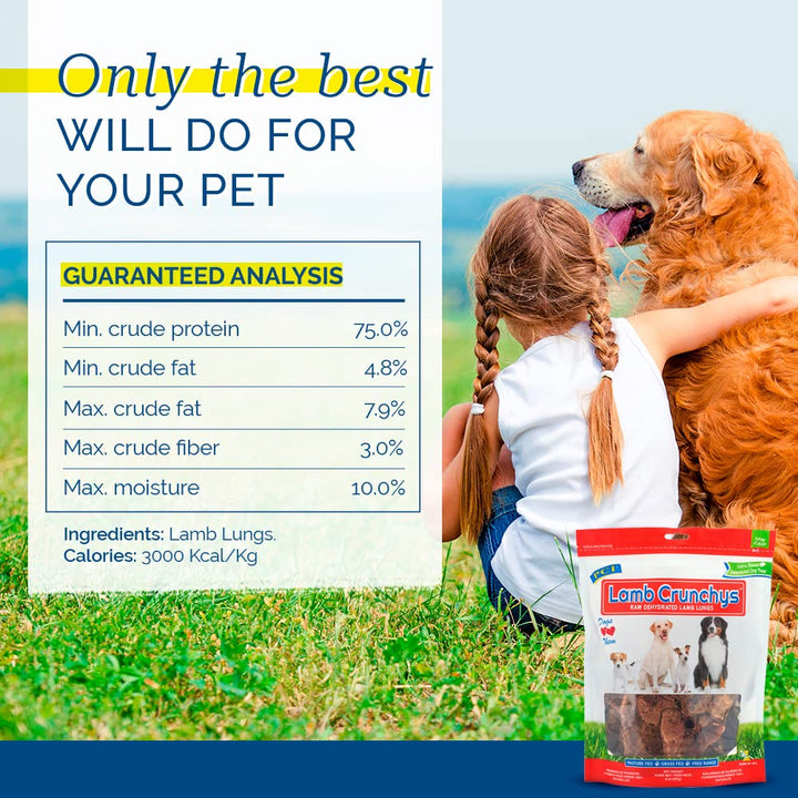 Pet Center Inc. Lamb Crunchys Raw Dehydrated Lamb Lungs Dog Treats, 16 Ounce Pack, LAM-016MC