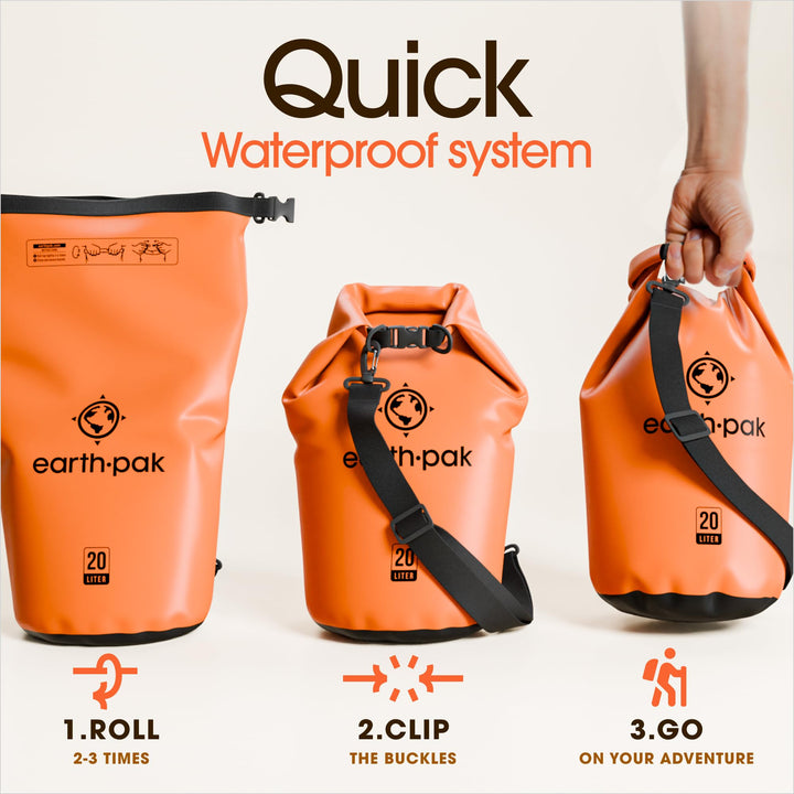 Waterproof Dry Bag - Roll Top Waterproof Backpack Sack Keeps Gear Dry for Kayak with Waterproof Phone Case