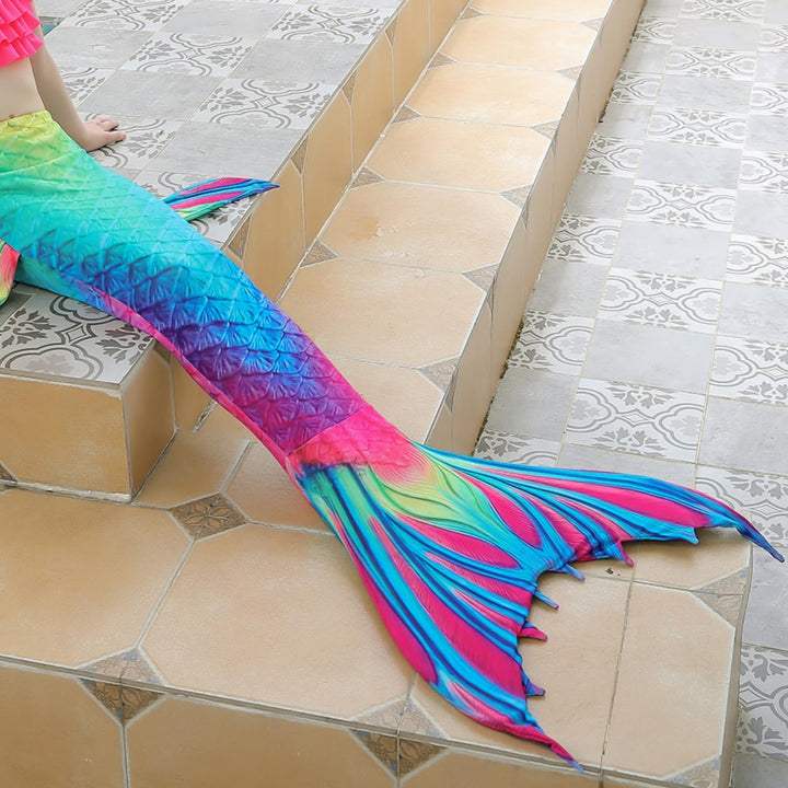 Mermaid Tails for Swimming Girls Bathing Suits Swimsuit Swimwear Bikini 3 Pcs for 3-12 Year Old