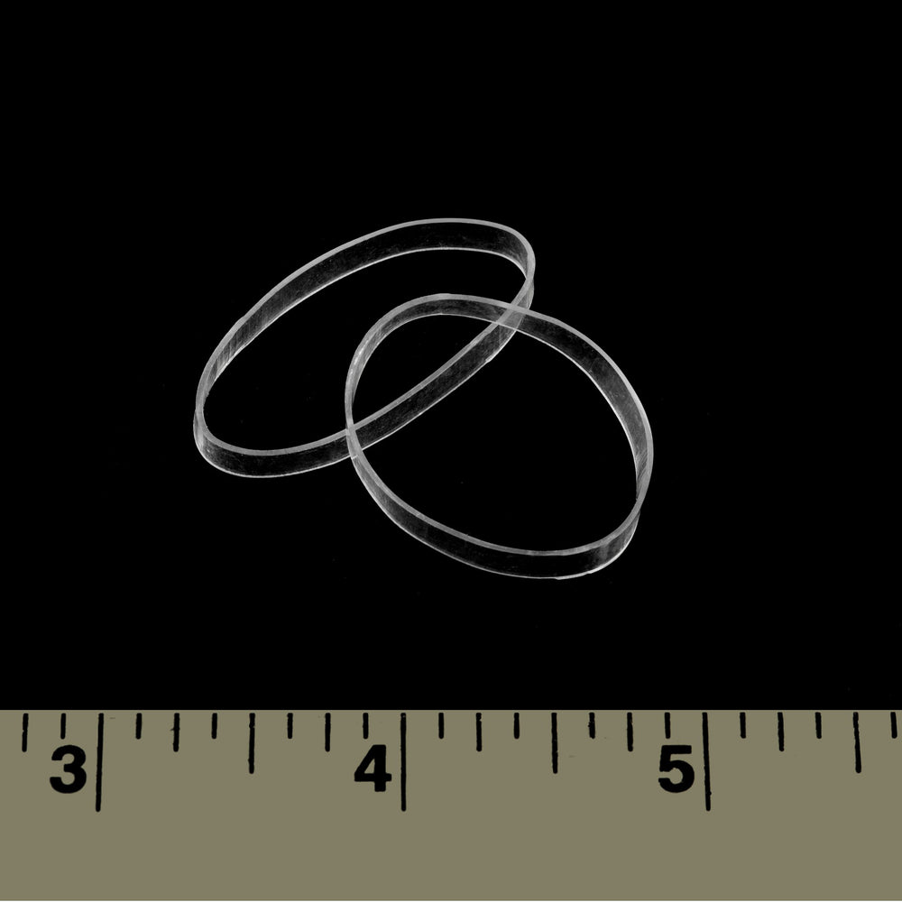 40mm Wide , Clear : Hair Elastics - STRONG - REUSEABLE Clear Premium- 40mm Wide, Pack of 16