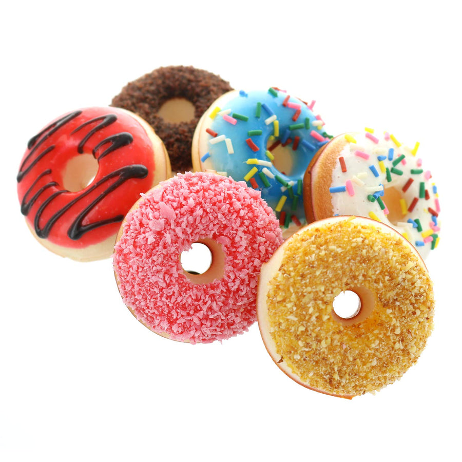 6 pcs Realistic Artificial Toy Donuts, Scented Fake Donuts, Assorted Realistic Doughnuts Toy Cakes Fake Desserts Decoration Toys, Valentine bv Donut Party Decoration, Prop Food