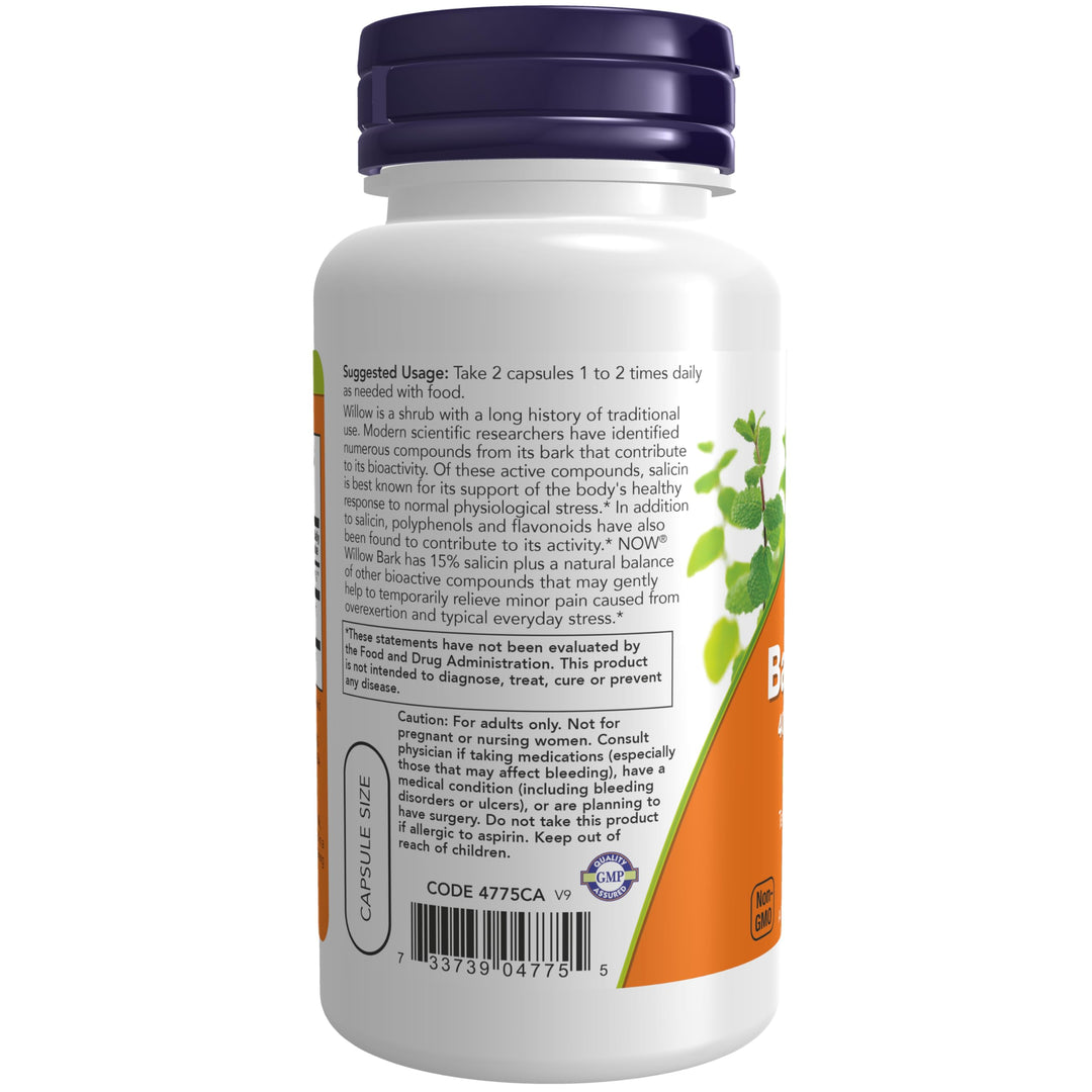 NOW Foods Supplements, White Willow Bark 400 mg with 15