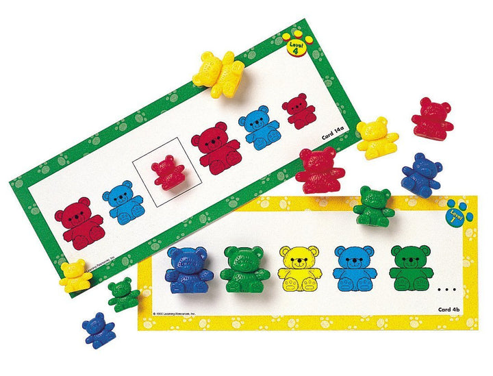 Three Bear Family Pattern Cards, Homeschool, Early Math Skill Learning, Bears Not Included, Ages 3+