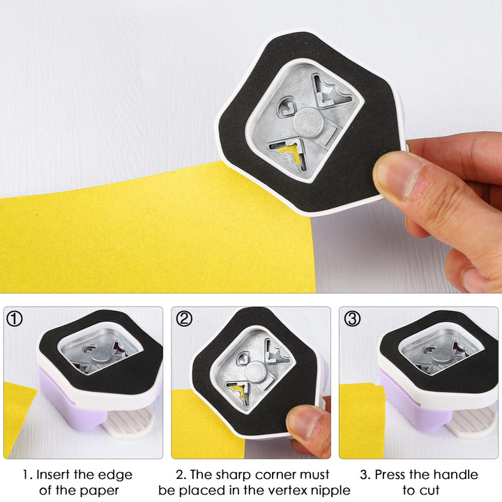 3 Way Beauty Shape Corner Punch, 3 in 1 Corner Paper Punch for Paper Crafts, Laminate, Cardstock, Business Card, DIY Projects, Photo, Card Making and Scrapbooking