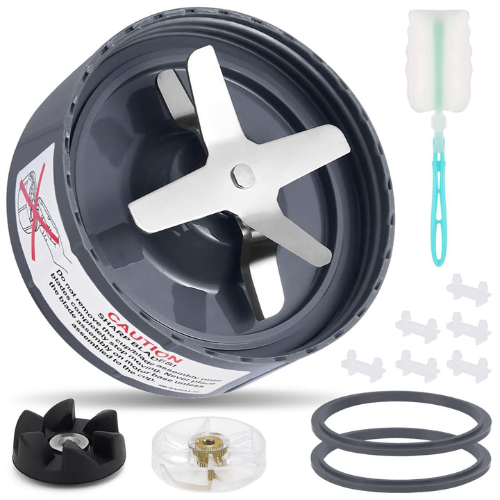 12 Pieces Blade Replacement Parts for NutriBullet Blender Extractor Cross Blade, Gear Rubber Gasket and Shock Pad Compatible with NutriBullet 600W &amp; Pro 900W series