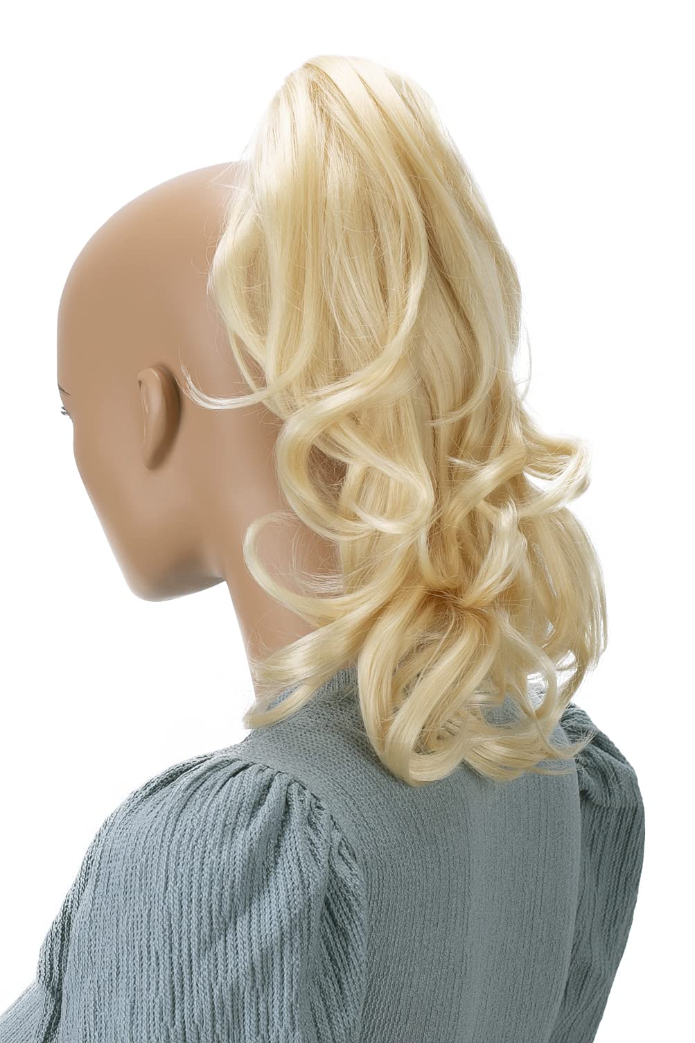 Bleach Blonde # 613 H84 : PRETTYSHOP 14 &amp; 110g Hair Piece Ponytail Extension Straight Light Curled Nature Looking Heat-Resisting Different Colors (bleach blonde H84_613)