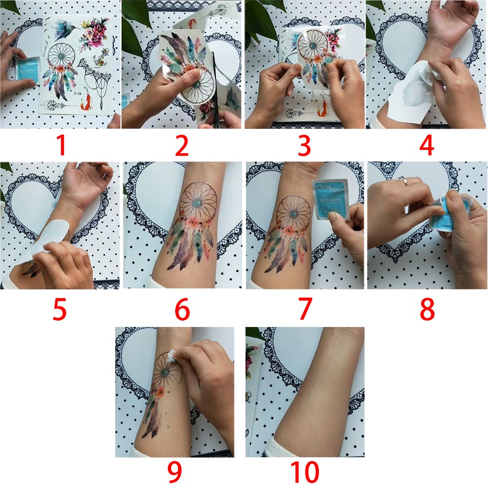5 Sheets 48x17cm Big Large Full Arm Tattoo Body Sticker Temporary Flower New