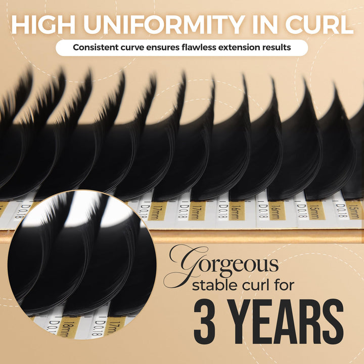 LASHVIEW 0.07 Thickness Silk Individual Lash Extensions Semi-permanent D Curl 12mm Soft Application for Professional Salon Use Pure Korean Silk lashes Volume Faux Eyelash Extensions