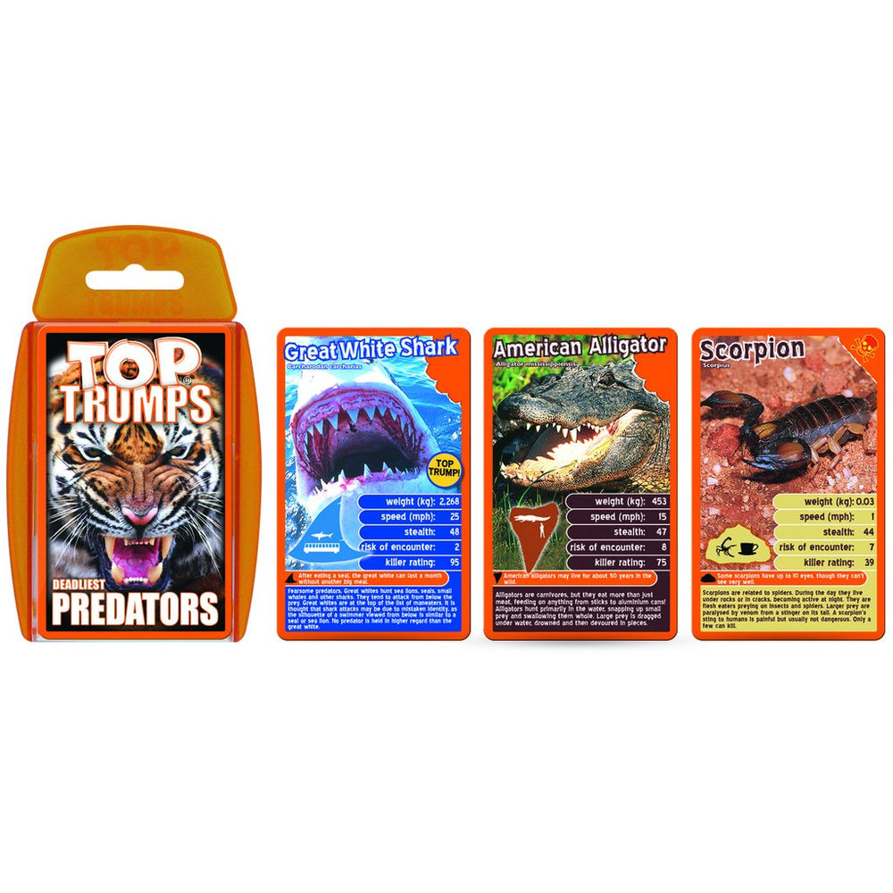 Predators Classic Card Game, Learn facts about Killer Whales, Lions and Scorpions in this educational pack, great gift for aged 6 plus