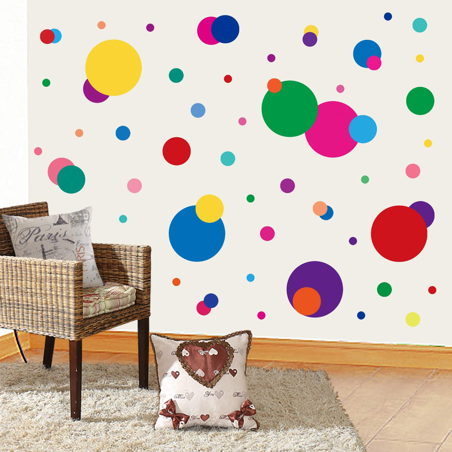Wall Stickers for Bedroom Living Room, Polka Dot Wall Decals for Kids Boys and Girls (160 Circles)