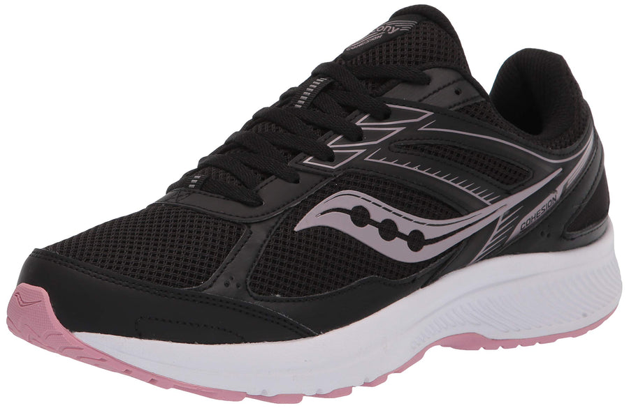 Saucony Women's Cohesion 14 Running Shoe, Black/Pin