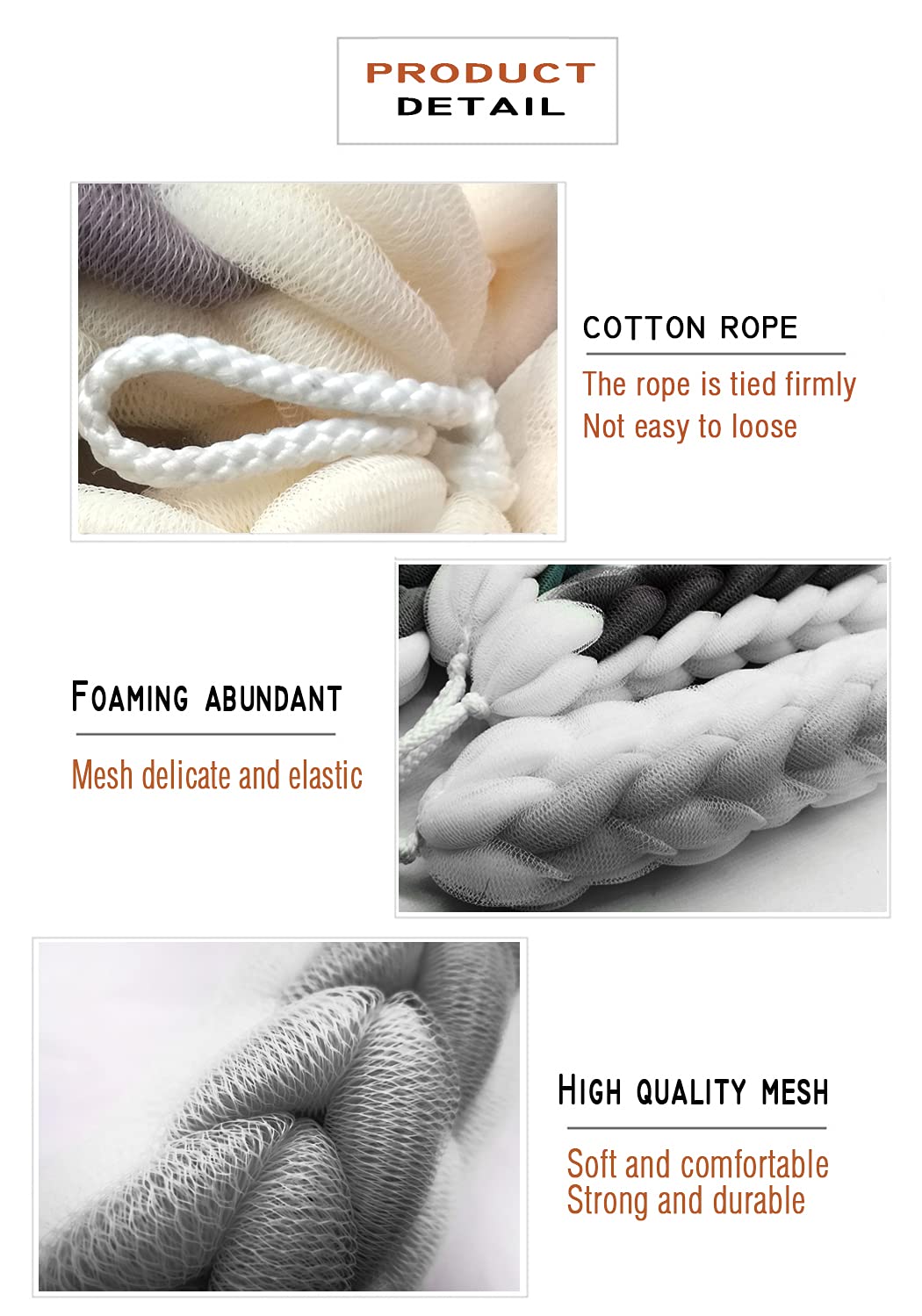 2 Packs Long Stretch Back Sponge with Rope Handles Back Scrubber Bath Shower Mesh Sponge Exfoliating Body Scrub Stretch Braided Loofah for Men and Women (Gray+Green)