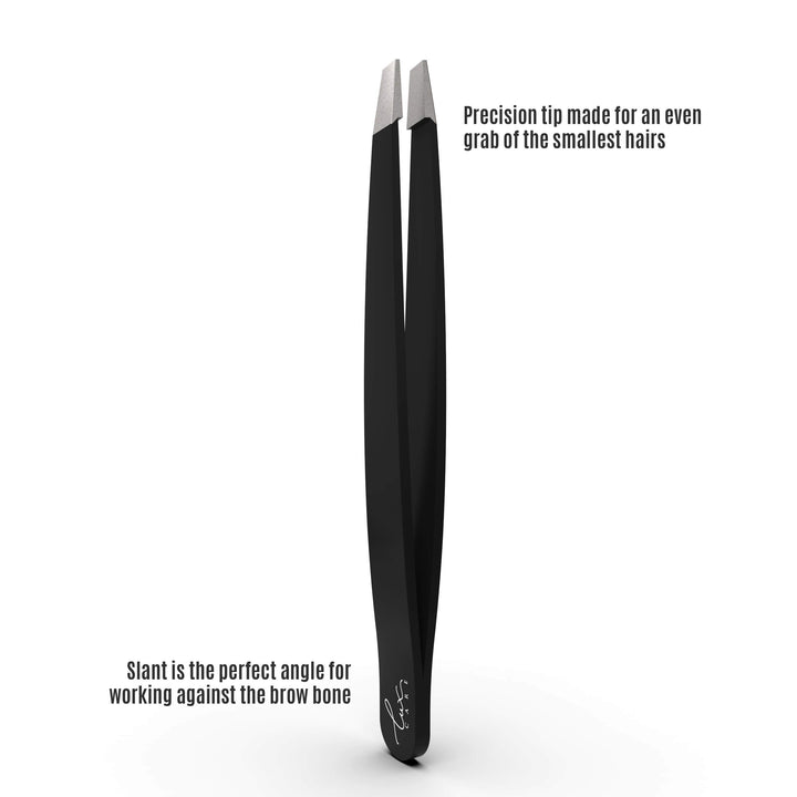 LuxCare Stainless Steel Tweezer for Eye Brows - Slant Tip Tweezer for Women and Men - Great Anti-Rust Precision Tweezer for Ingrown Hair, Facial or Chain Hair, Splinter - Versatile Surgical Tweezer