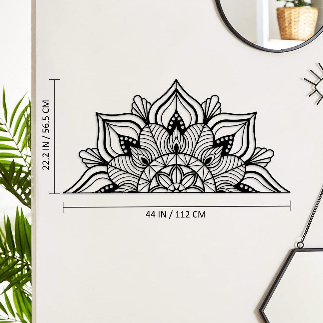 Large Metal Mandala Wall Art, Unique Lotus Flower Wall Decor Artwork, Suitable for Office and Home Indoor and Outdoor Decoration (Black)