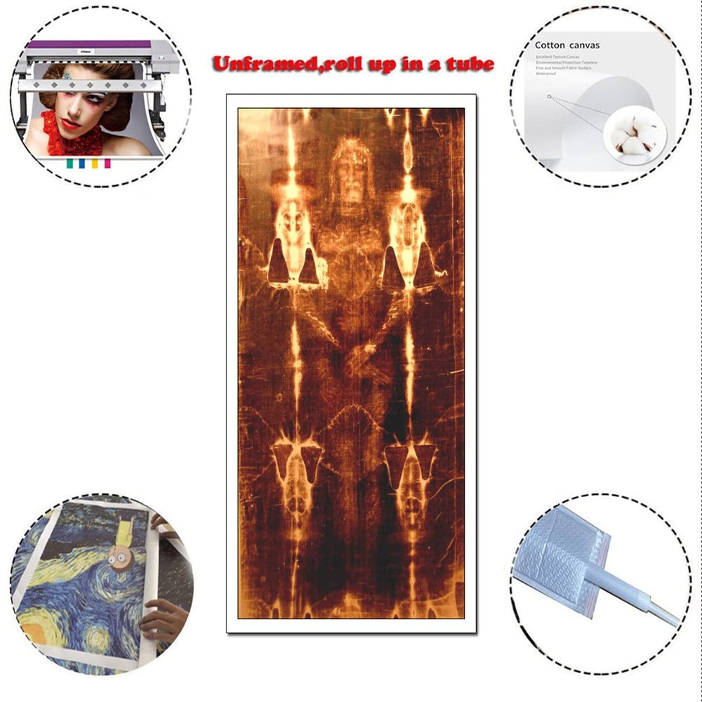 Shroud of Turin Perpignan Cathedral Poster Decorative Painting Canvas Wall Art Living Room Posters Bedroom Painting 16x32inch(40x80cm)