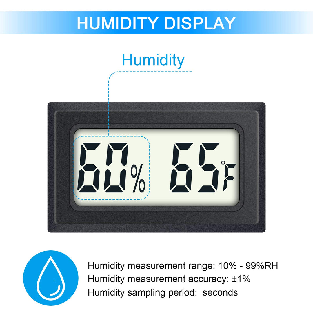 Reptile Thermometer 4-Pack Mini Digital Humidity Temperature Meters Gauge Indoor Hygrometer Thermometer AikTryee wiht  for Humidors Greenhouse Garden Cellar Closet Guitar Case