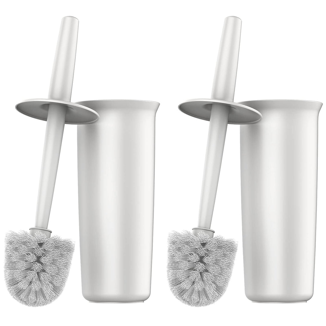 MR.SIGA Toilet Bowl Brush and Holder for Bathroom, Whit