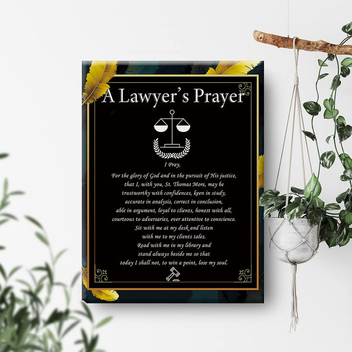 Inspirational Wall Art a Lawyer&#39;s Prayer Canvas Painting Prints for Home Wall Decor Framed Artwork Lawyer Graduation Law Student Gifts(12x15 Inch)