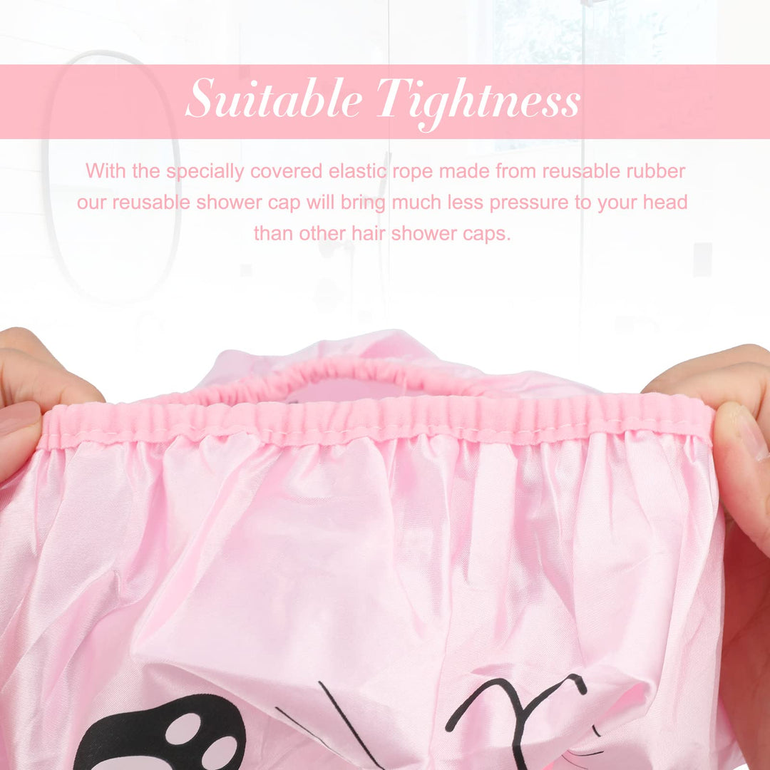 First Kitchen 2 Pieces Cute Kids Shower Cap, Funny Cartoon Bath Hat, Boys Or Girls Waterproof Shower Bath Caps (Gray Mouse + Pink Pig)