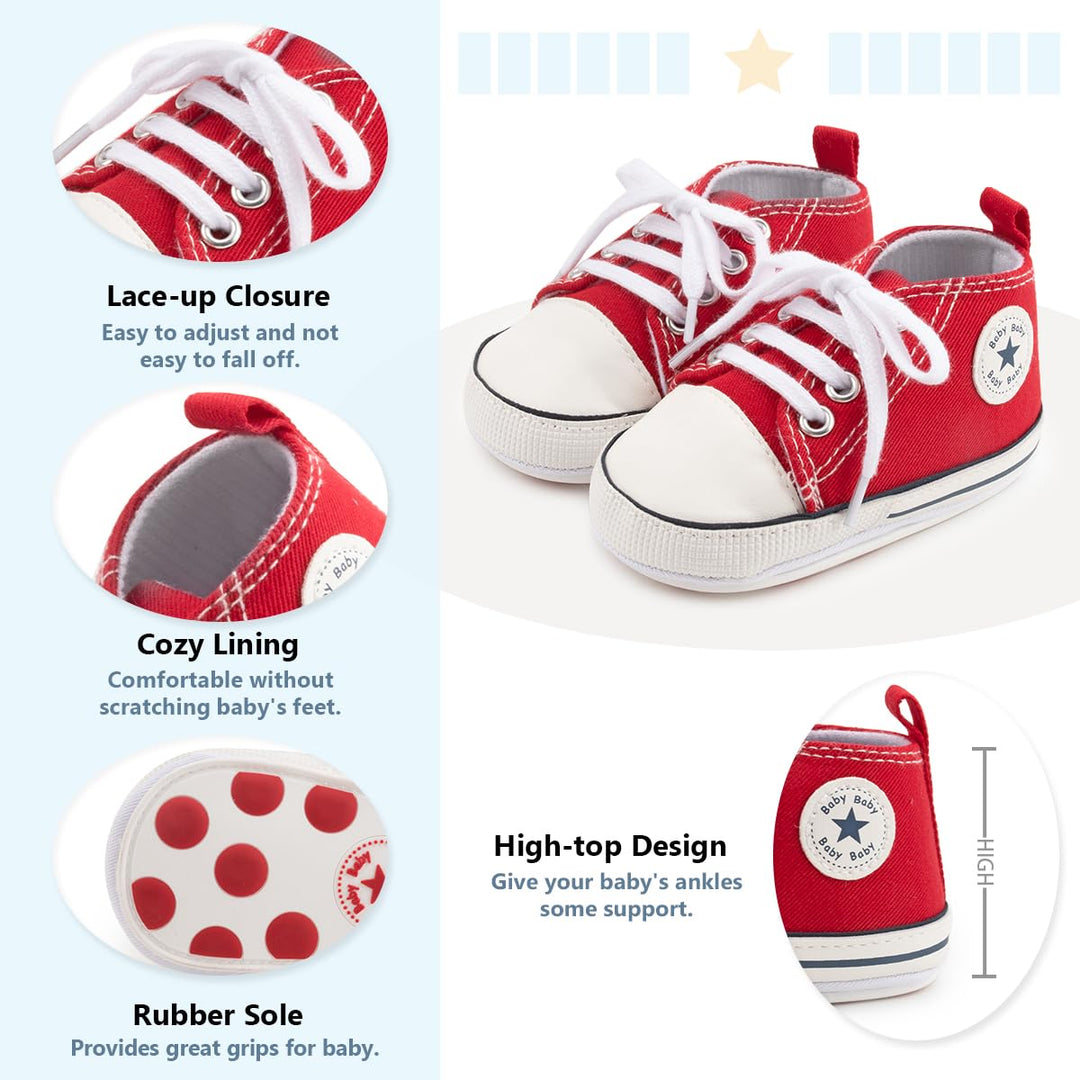 Save Beautiful Baby Girls Boys Canvas Sneakers Soft Sol